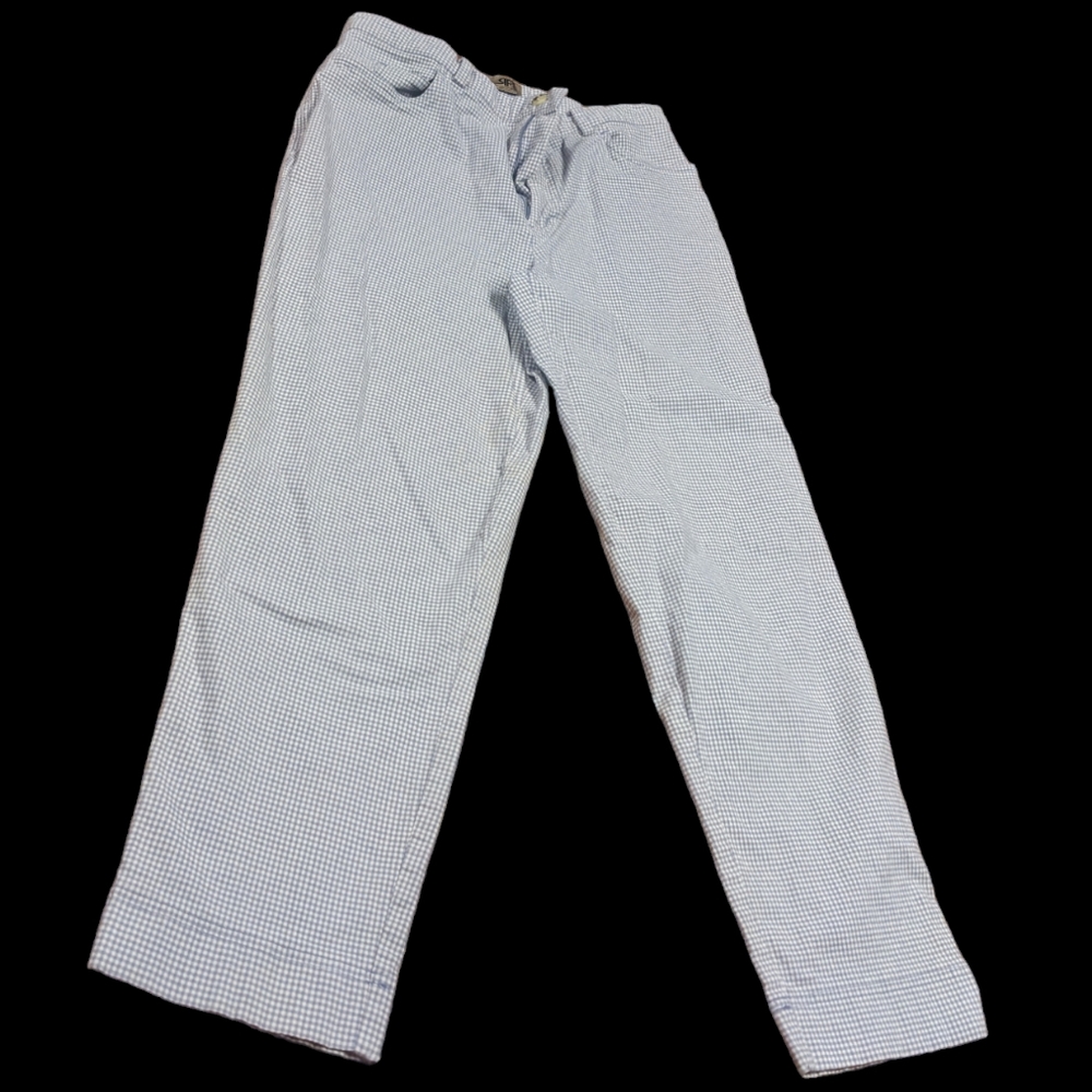 Rafaella Sport Gray & White Gingham Checkered Pants Size 8 Misses Ladies Trouser